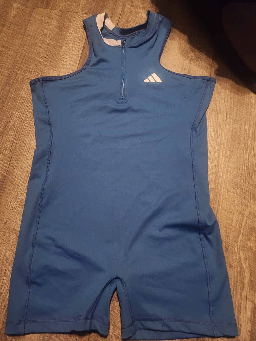 adidas Blue Sleeveless Kids Athletic One-Piece